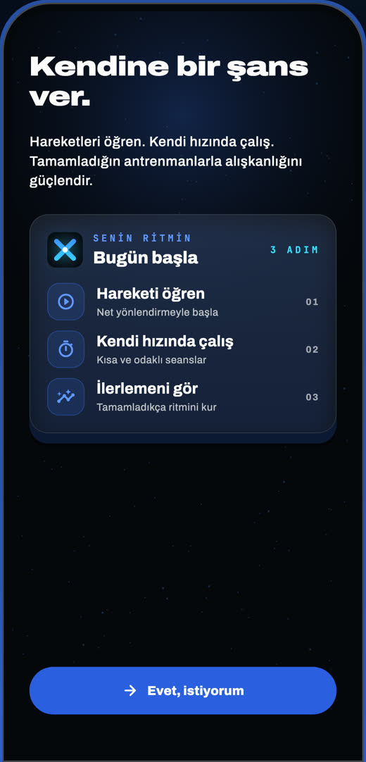 Abs CoreX: Hareketi öğren, kendi hızında çalış, ilerlemeni gör