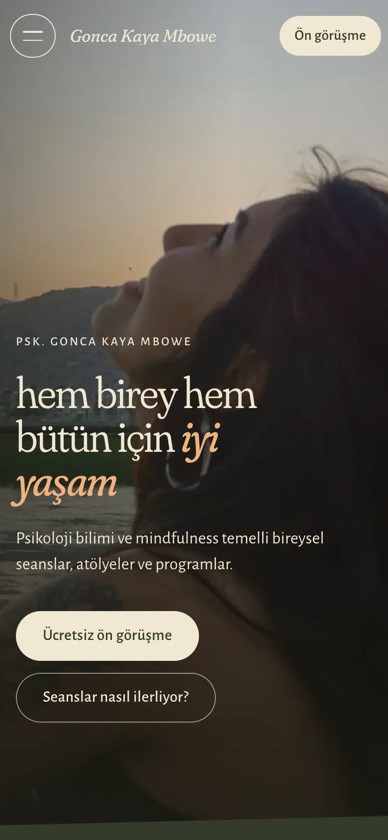 Gonca Kaya Mbowe web sitesi, mobil