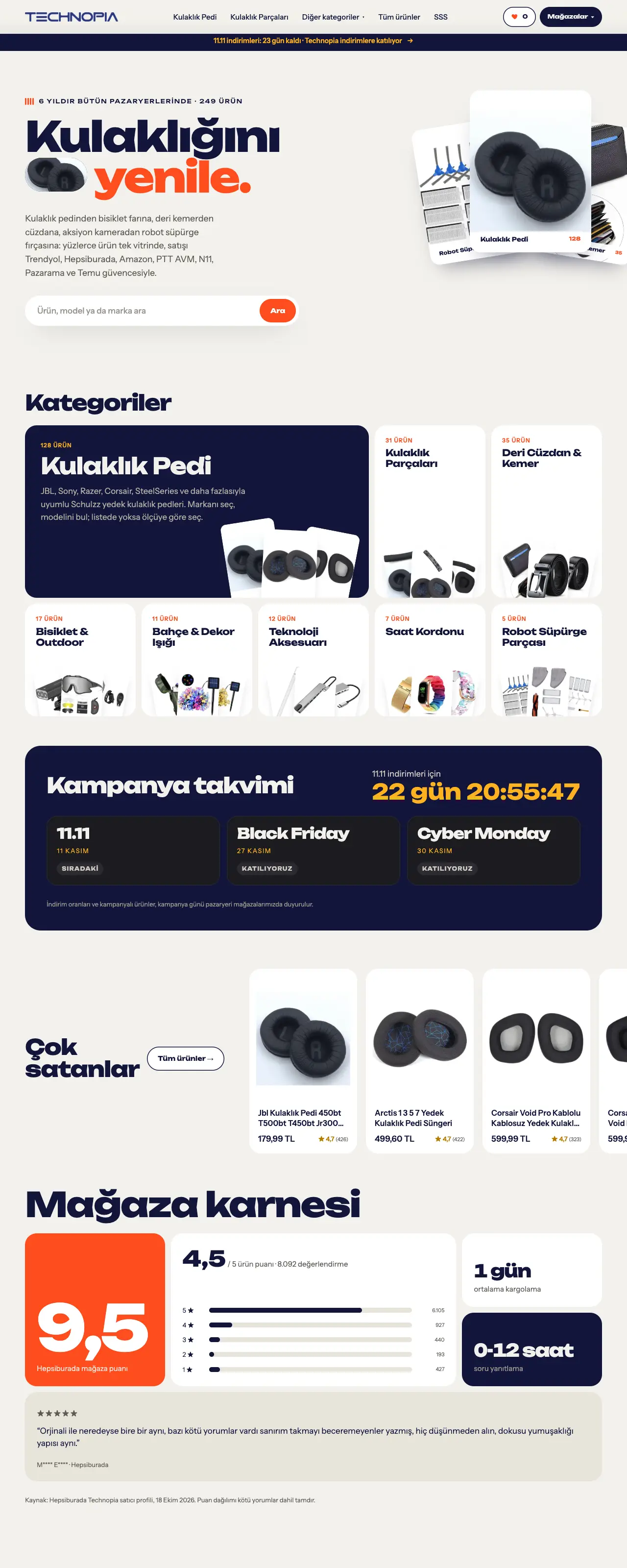 Technopia web sitesi, masaüstü