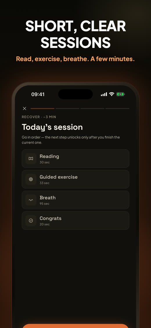 Short, clear sessions