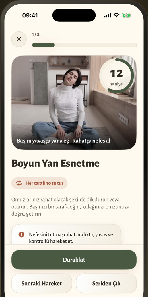 Stretch Max oynatıcısı ve geri sayım halkası